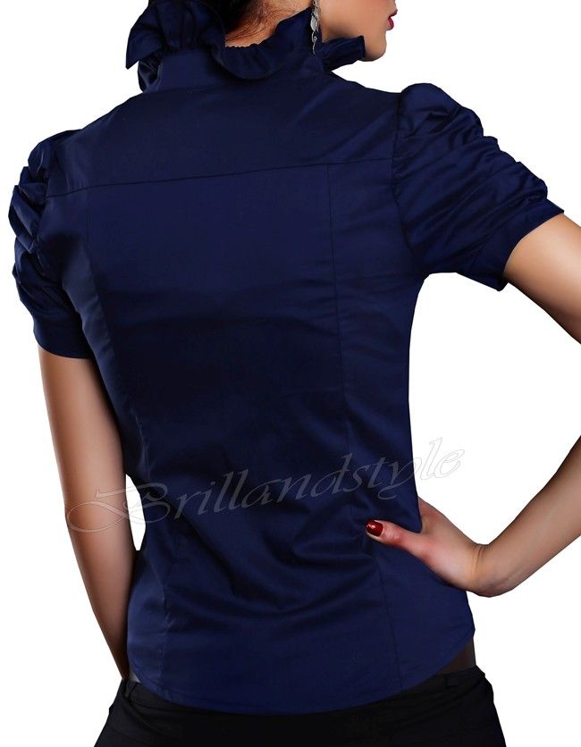 DAMEN BLUSE RÜSCHEN VOLANT HEMD EDLES KRAGEN 7 FARBEN Gr. 36,38,40,42