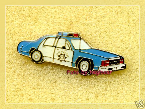 Police Car USA Auto Polizei Button Badge Pin Pins Anstecker 346