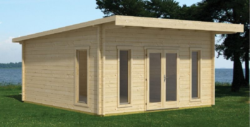 Gartenhaus Holz Blockhaus Teehaus 535 x 355 mit 1 Raum