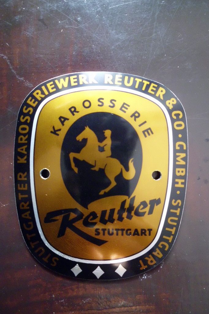 Karosserie Reutter Stuttgart Emblem Zeichen Logo Porsche 356