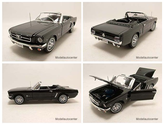 Ford Mustang Cabrio 1964 ,5 schwarz, Modellauto 118 / Welly