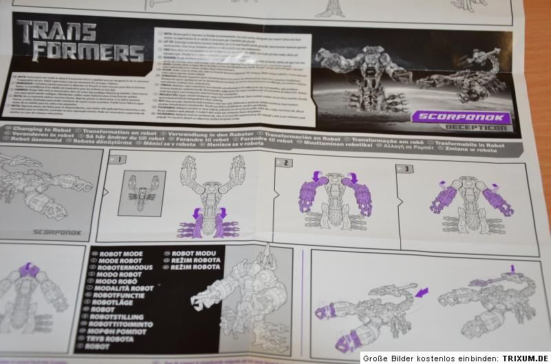 Transformers   DECEPTICON BLACKOUT + SCORPONOK   Bauanleitung 83336