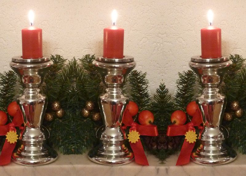 3er Set Kerzenständer Kerzenhalter, Bauernsilber