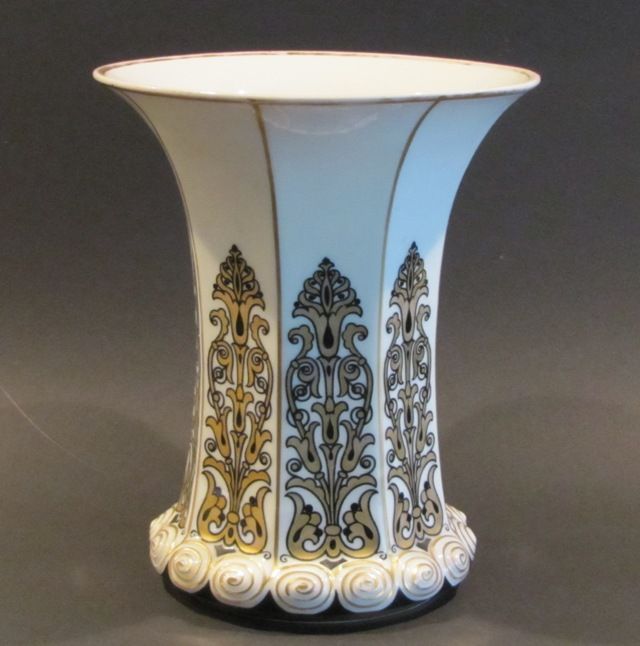 Art Deco Vase Krautheim SELB Bavaria Vergoldung weiß