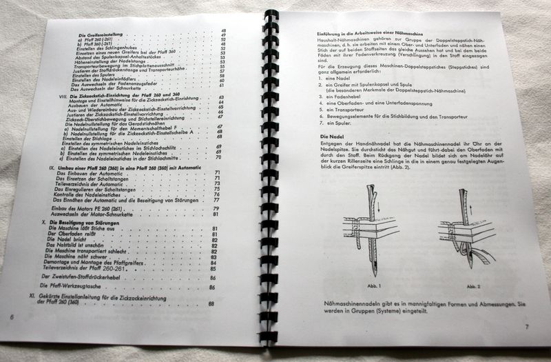 PFAFF 260 / 262   360 / 362   368 Technisches Handbuch für Techniker