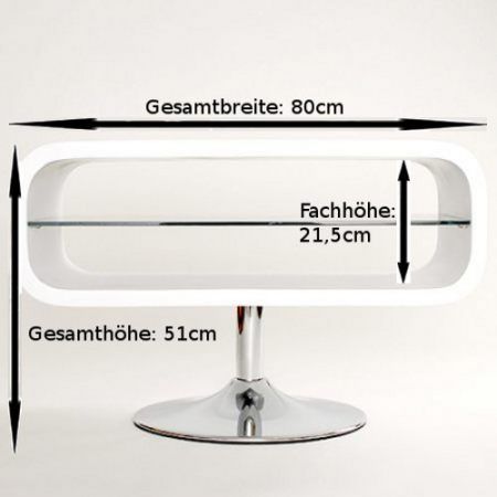 TV TISCH FERNSEHTISCH [SATURN] WEISS, CHROM, DREHBAR