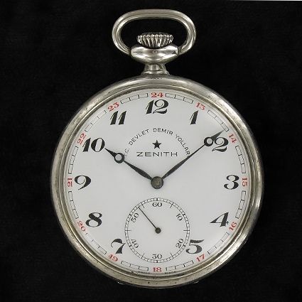 Zenith Railroad pocket watch Stahl Taschenuhr turkish Locomotive