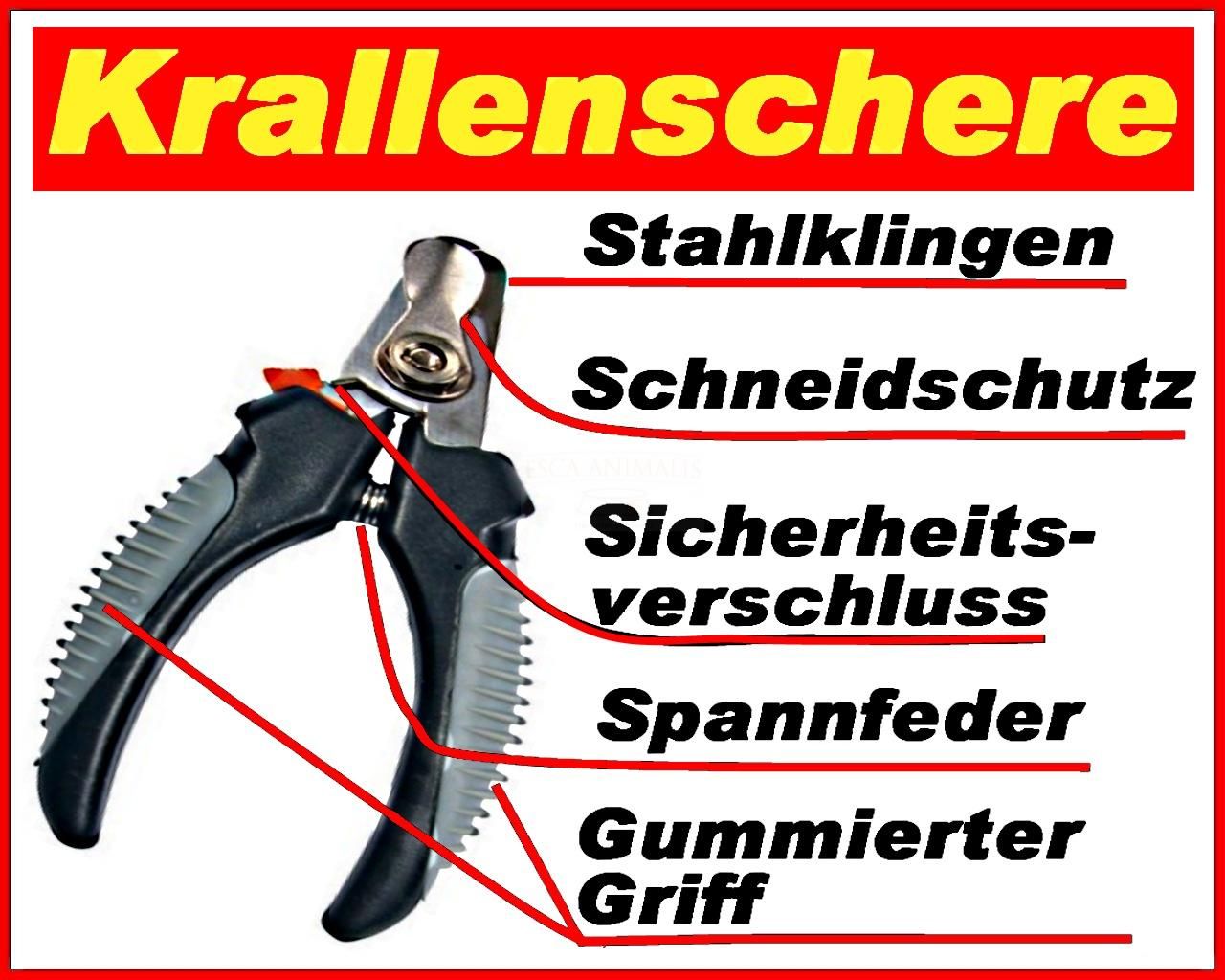 Krallenschere größe M 12cm mit Schneidschutz begrenzer Krallenzange