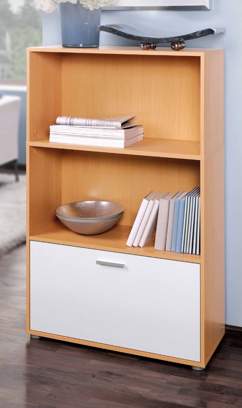 Aktenregal Bücherregal Schrank Aktenschrank Mod.R409 Buche Weiss