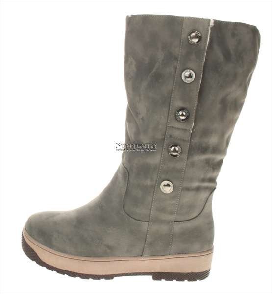 Boot Damenboots Winterboots Boots Stiefel grau Größe 36 41