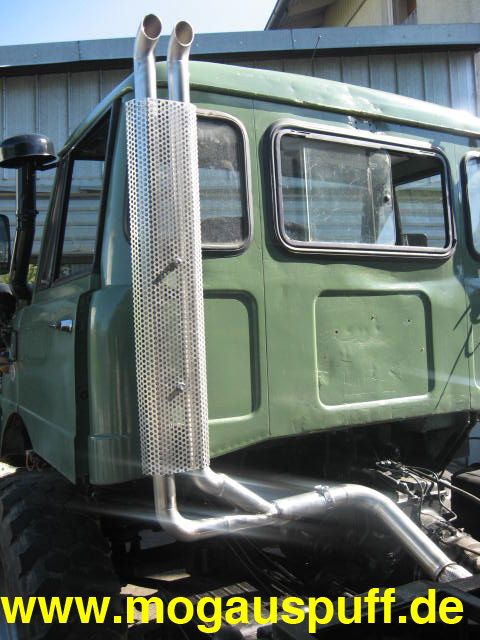 hochgelegter Auspuff,doppelrohr,Unimog,Mercedes,U403,U406, U416,U421