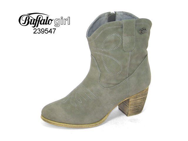 BUFFALO STIEFELETTE COWBOY KUNSTLEDER GRAU 39 NEU 239547 Y423