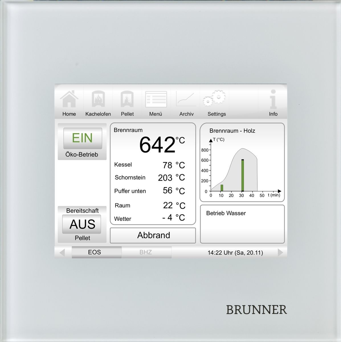 EOS 6, Elektronische Ofensteuerung, Kesseltechnik, Brunner.