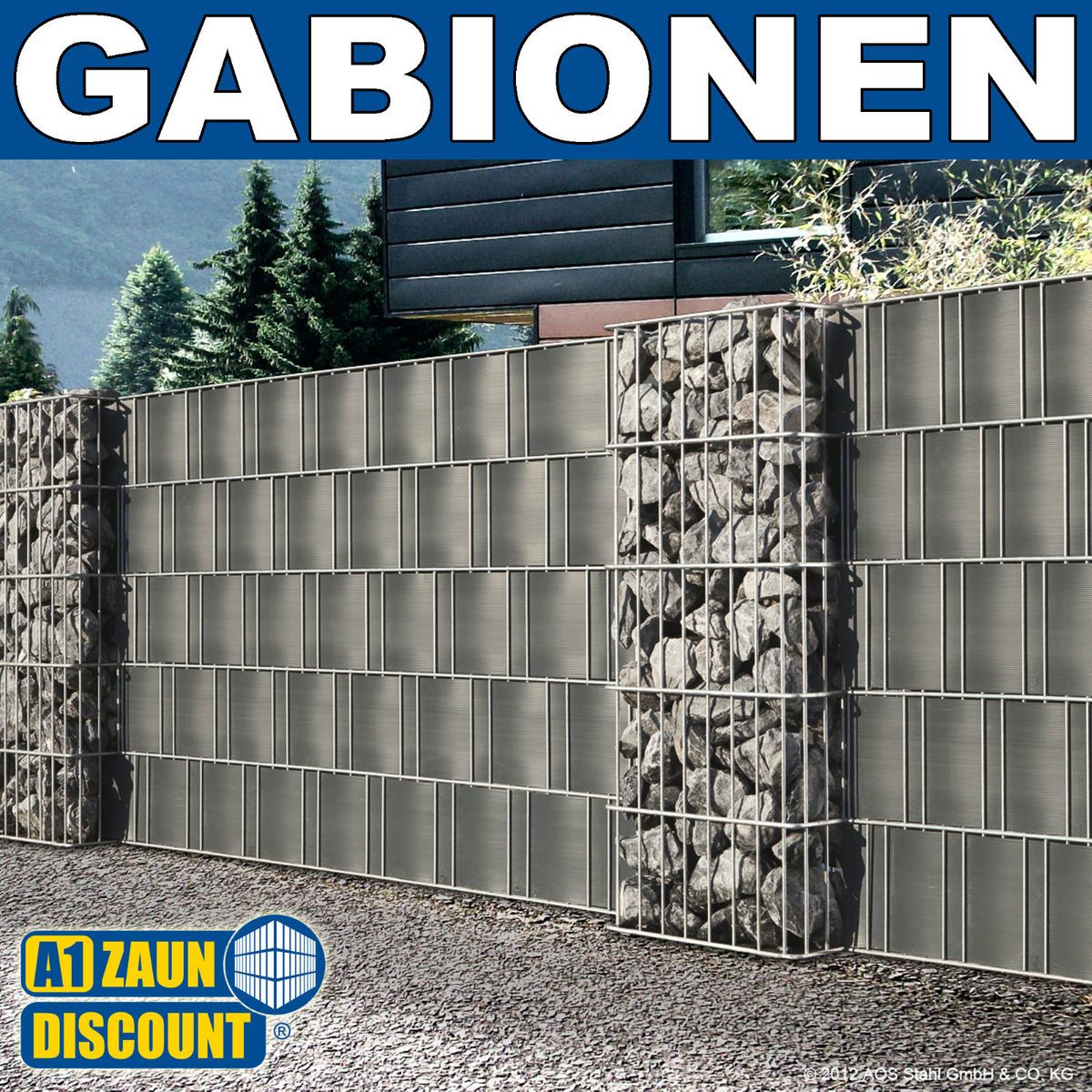 Gabionensäule Rubin R   420x270mm   Höhe 1,40m   Gabione