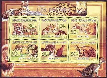 Guinea, KB Raubkatzen Löwe Leopard Luchs (440)