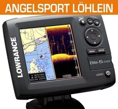 Lowrance Elite 5 DSI Downscan Echolot 455/800 kHz + GPS