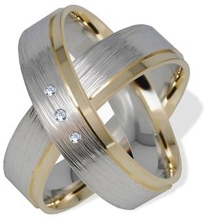 1506 Eheringe, Trauringe, Hochzeit, Bicolor, Gold, Weißgold, Diamant