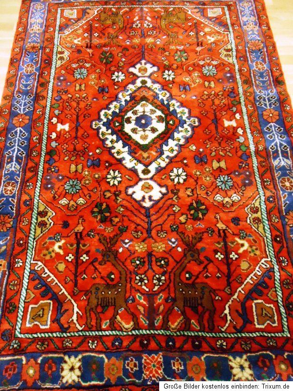 Königlicher Orientteppich w. Ghom Top Orient Teppich 197x135cm Old