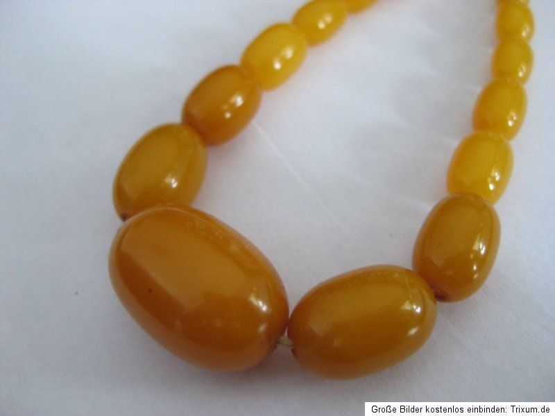 Art Déco Bernstein/Bakelite Kette Butterscotch Amber Necklace Oliven