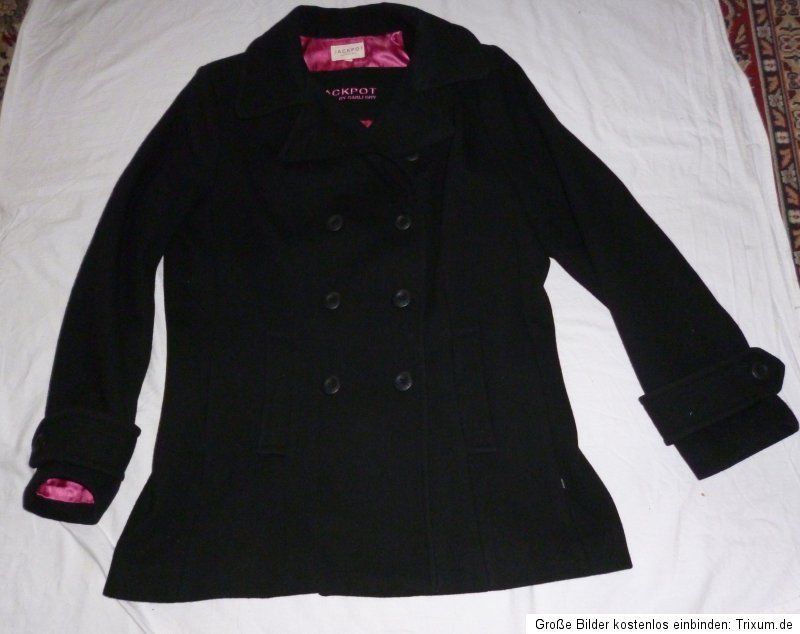 Jackpot Winterjacke Jacke Mantel schwarz Gr. 4 M / L 40 Kurzmantel