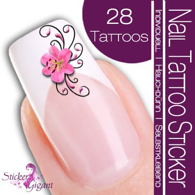 28 Stk Nail Art Tattoo Sticker Blüte Hibiskus (SG502)