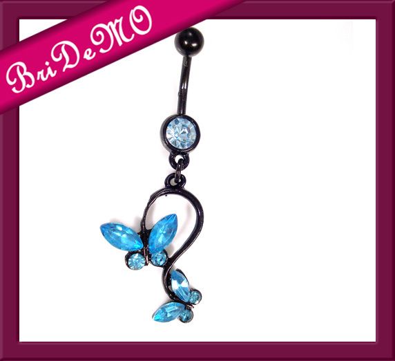 Dangle Butterfly Schmetterling Aqua Bauchnabelpiercing