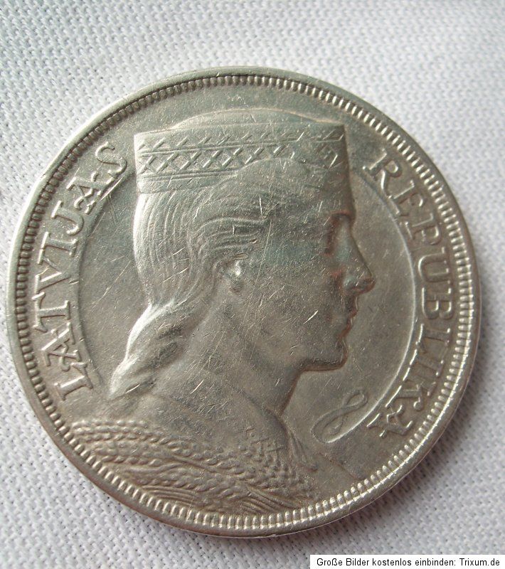 Lati 1932, Lettland Latvia, Silber 835