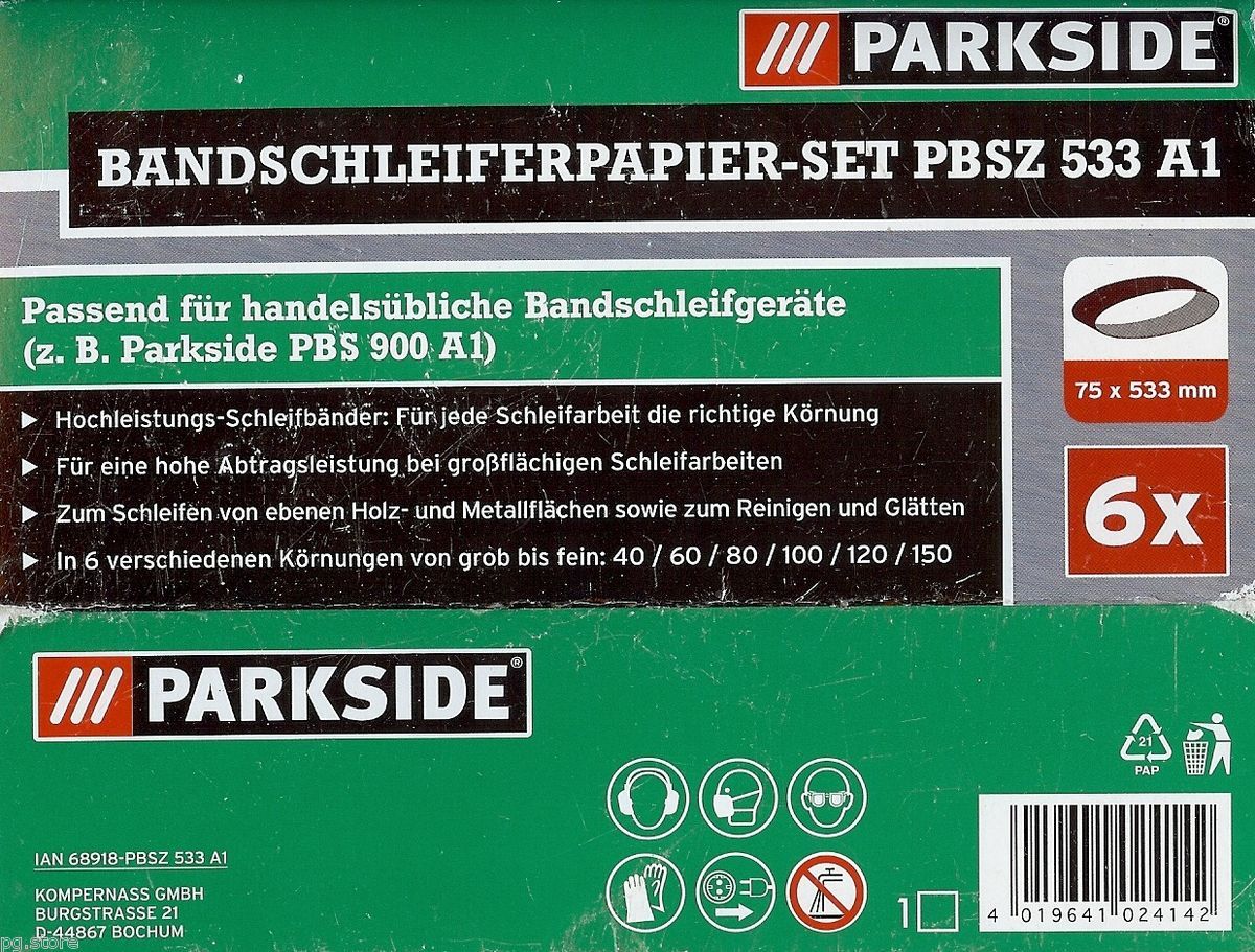 30x PARKSIDE Bandschleiferpapier Bandschleifpapier Schleifpapier