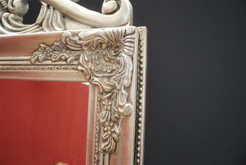 Standspiegel 180 x 45 cm Spiegel antik Silber barock Landhaus