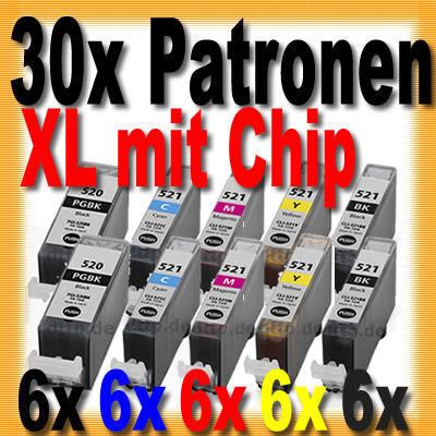 30x DRUCKER PATRONE+CHIP CANON PIXMA IP4600 IP4700 MP540 MP980 MP990