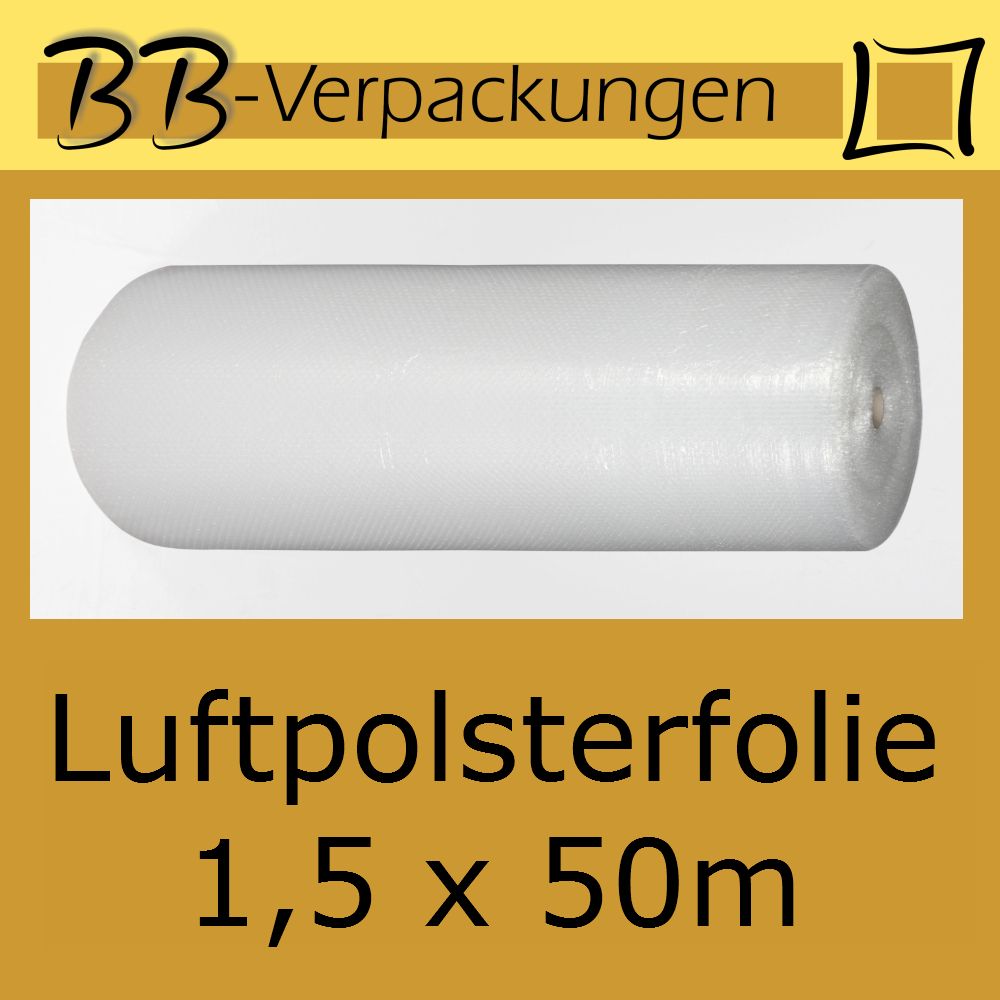 lagige Luftpolsterfolie 1,5 x 50m = 75m² Noppenfolie Polsterfolie