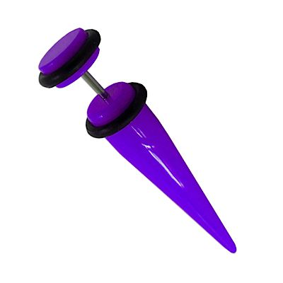 Fake Dehnstab Ohrstecker GAUDY COLOR neon purple