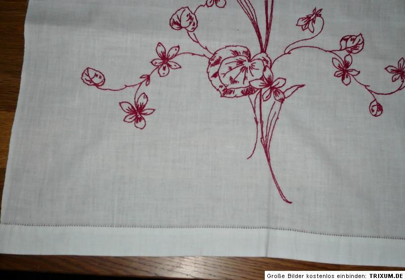 Antikes Ziertuch Überhandtuch Monogramm HANDARBEIT Shabby Chic