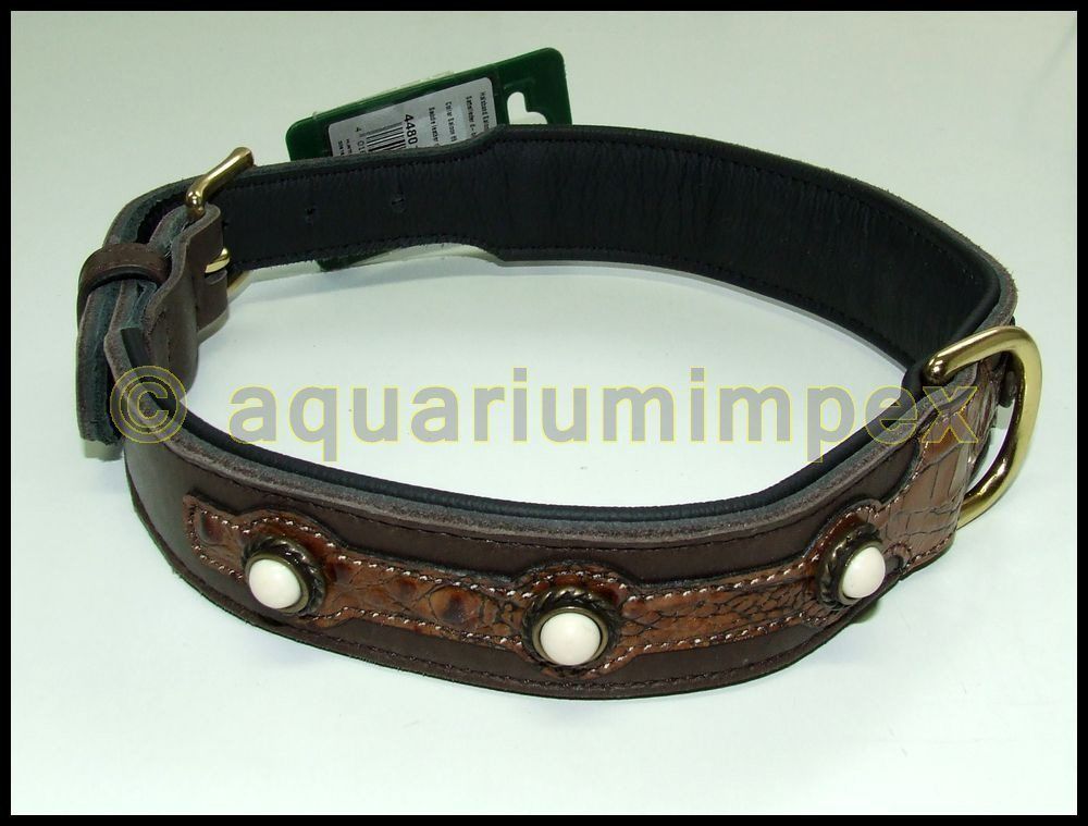 HUNTER Halsband Leder  SALOON  braun Gr. 50 35 43 cm 576 578