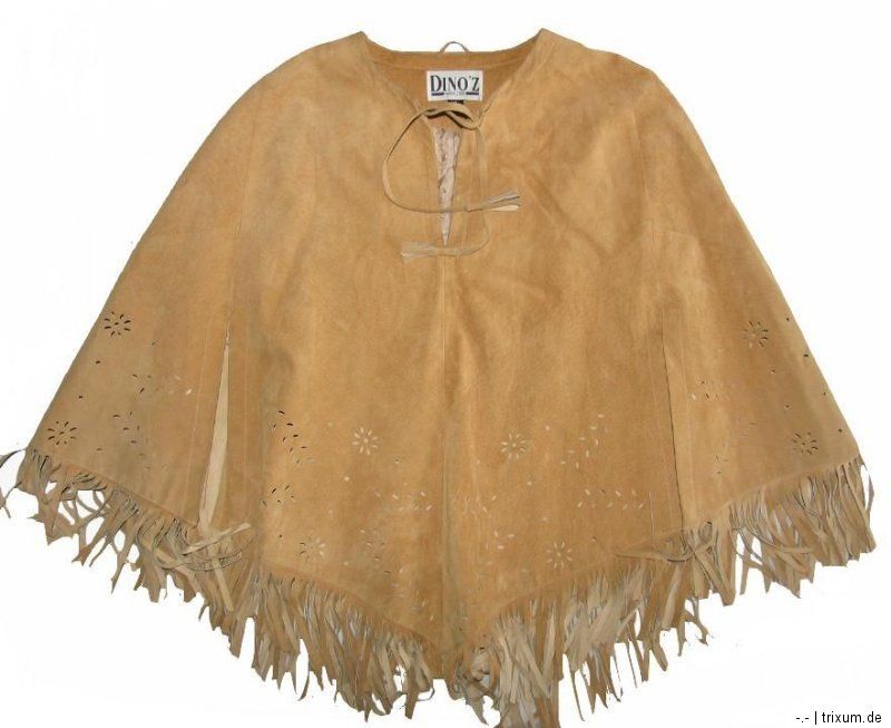 DINO`Z Damen  Poncho / Lederponcho / Umhang in beige ca. Gr. 42