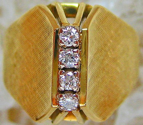 Goldringe 14kt 585 Gold Ring Damen Herren Ring Diamant Schmuck