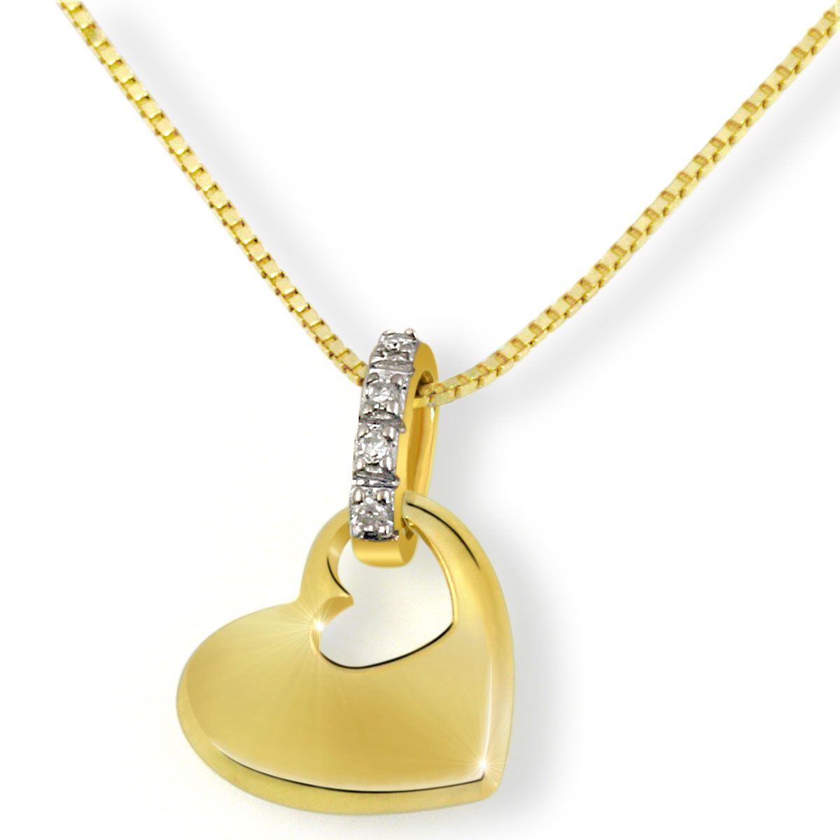 goldmaid Gold 585 Collier Herz 4 Diamanten SI/H