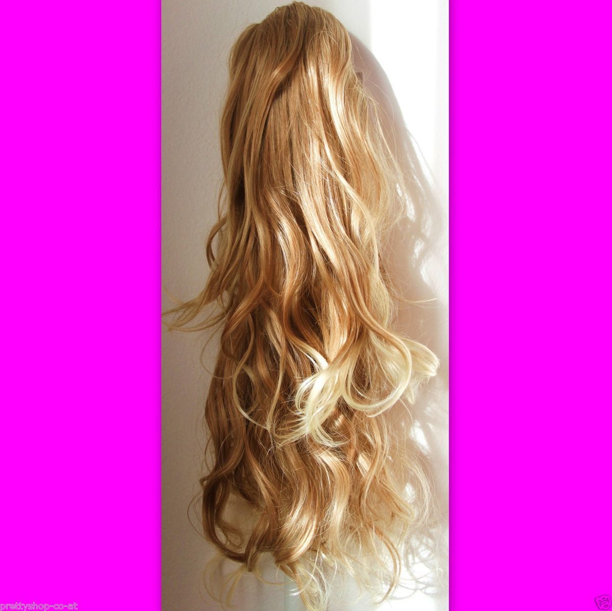 Zopf Pferdeschwanz gewellt ca.60 cm blond mix H32   27/613