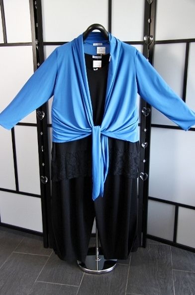 MAGNA Lagenlook BOLERO*Jacke Gr. 52/54 lang, blau ♦