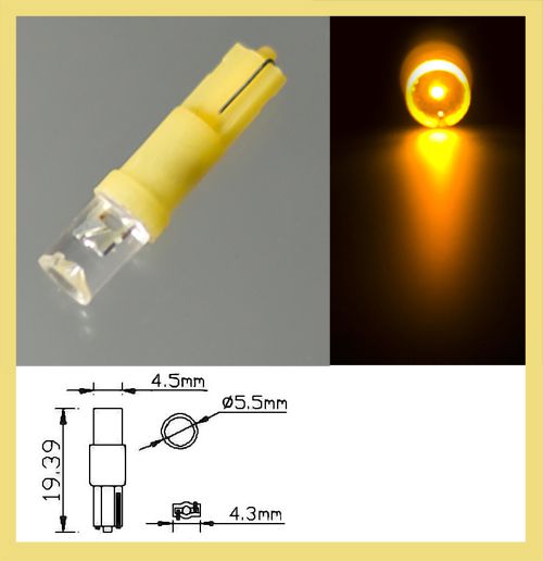 Tachobeleuchtung T5 W1.2W Steck LED XENON Gelb 12V TOP