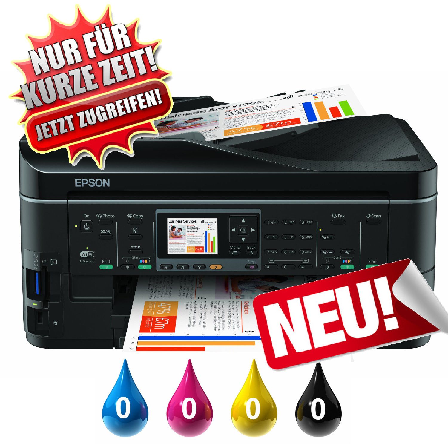 Epson Stylus Office BX635FWD 4in1 Tintenstrahl WiFi Drucker Scanner