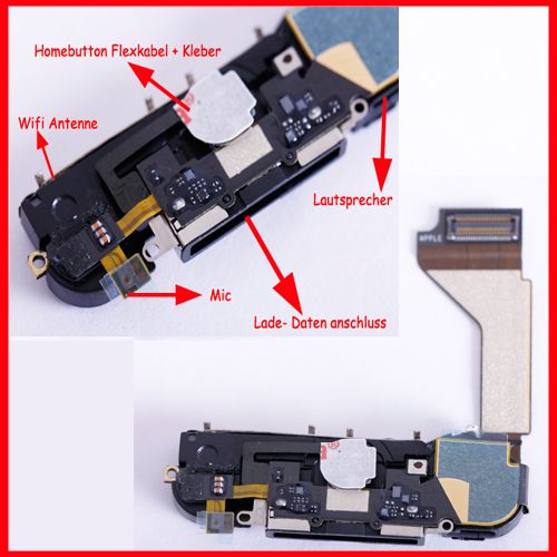 Lautsprecher +Mic Homebutton Ladeanschluss Ladebuchse 640