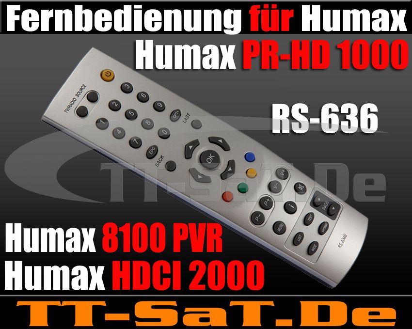 humax rs 636 pr hd 1000 s c fernbedienung fuer humax rs 636 pr hd 1000