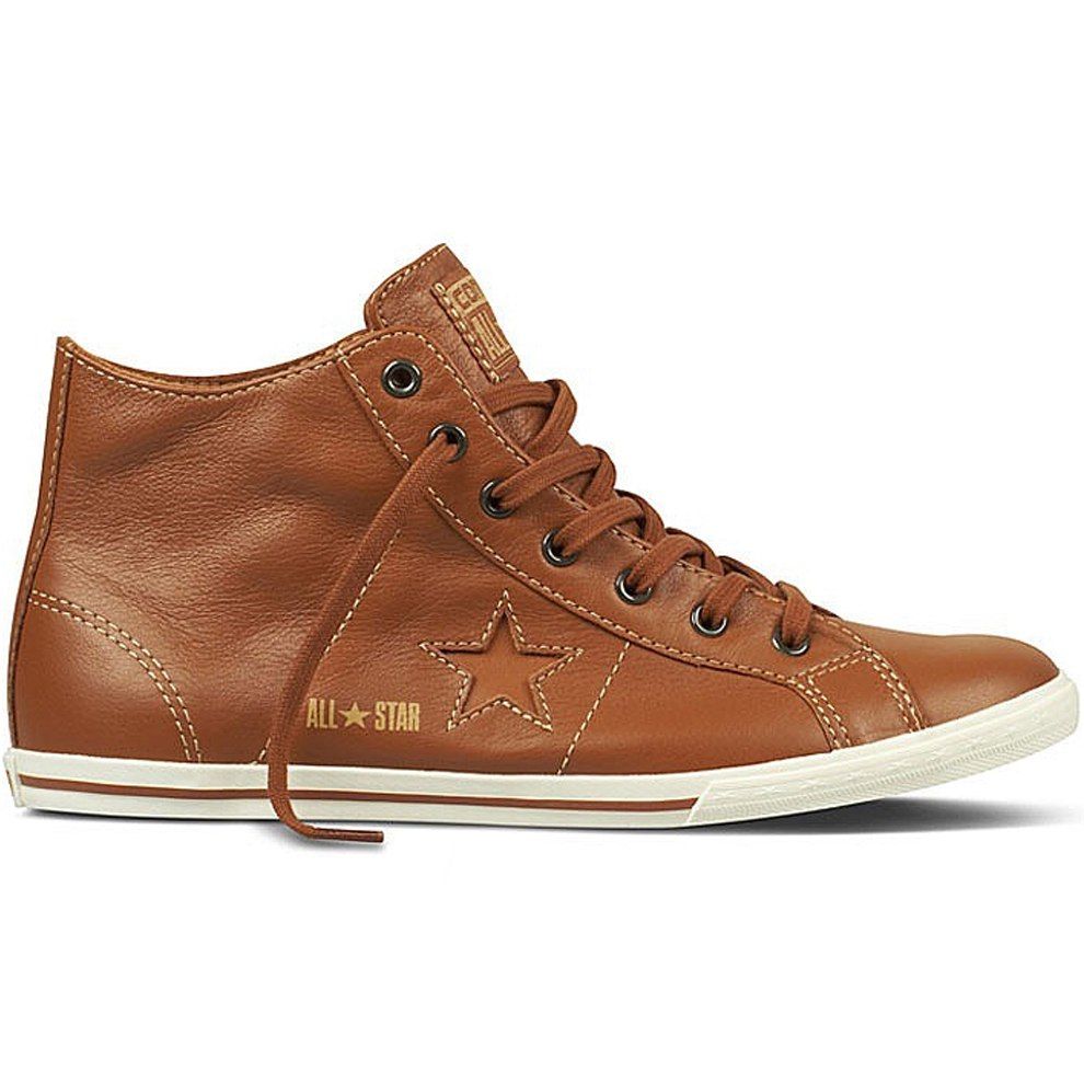 Converse One Star Lo Pro Mid Leder Schuhe Braun Leder Sneaker