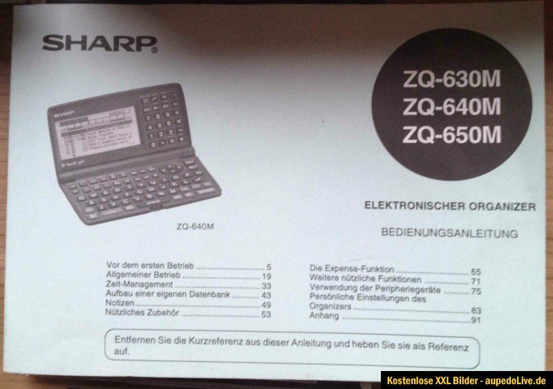 Sharp ZQ 650M Elektronic Organizer 1 MB