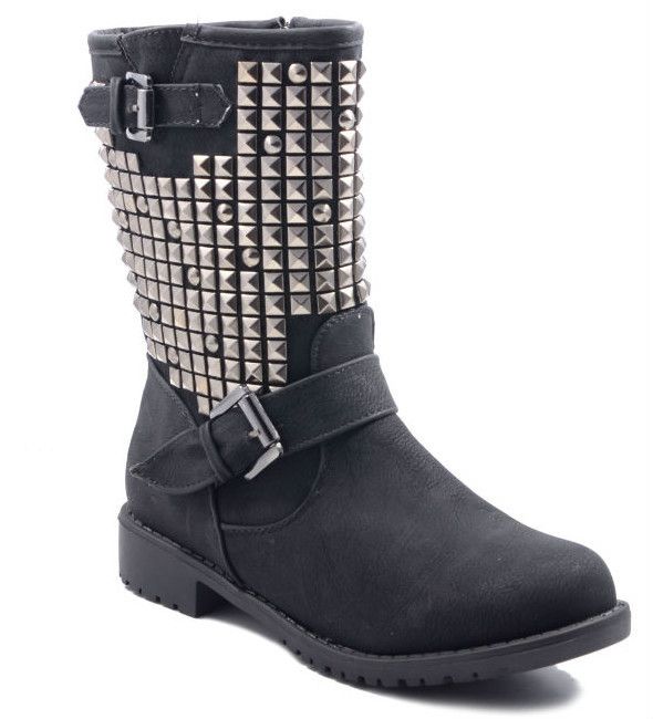 Nieten Gothic Stiefel Stiefeletten Biker Boots kunst Leder 36 37 38 39