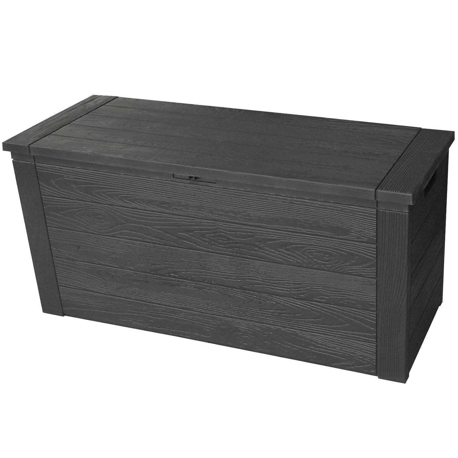 AUFLAGENBOX KISSENBOX GARTENTRUHE GARTENBOX KUNSTSTOFF HOLZOPTIK