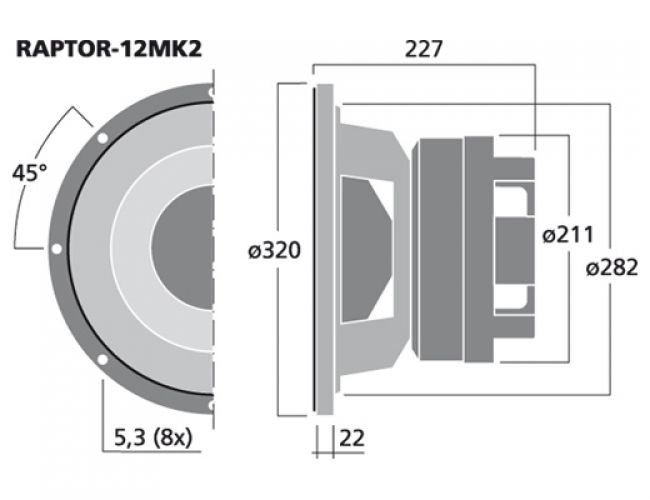 Monacor Raptor 6 Tieftöner Subwoofer Kickbass  NEU