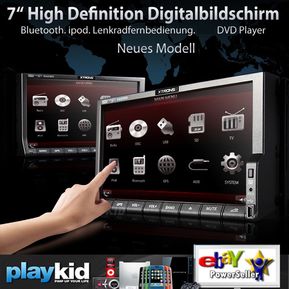 XTRONS TD714 7 TFT DVD 2DIN DOPPEL DIN AUTORADIO TOUCH BLUETOOTH TV