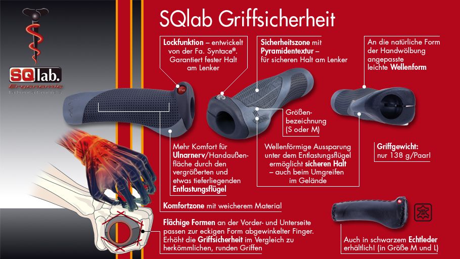 SQlab Ergonomie + Syntace Technologie die Lenkergriffe 711 von SQlab